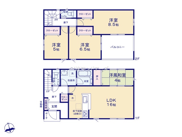 豊明市沓掛町Ⅳ2（建売・ 4LDK・ 3,590万円）の間取り図