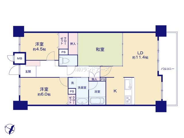 ライオンズマンション大府第二（・3LDK・2,198万円）の間取り図