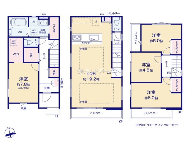 名古屋市昭和区元宮町（建売・4LDK・6,199万円）の間取り図
