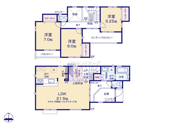 名古屋市港区小賀須3丁目1（建売・3LDK・3,680万円）の間取り図