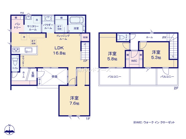 名古屋市港区津金（建売・3LDK・4,780万円）の間取り図