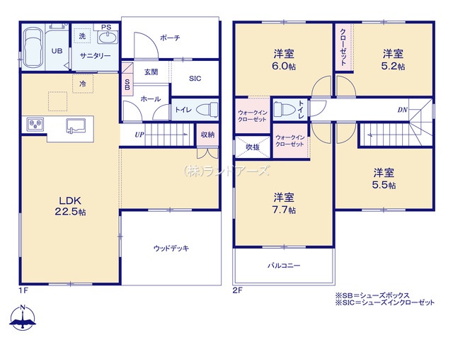 名古屋市港区西川町2（建売・・3,899万円）の間取り図