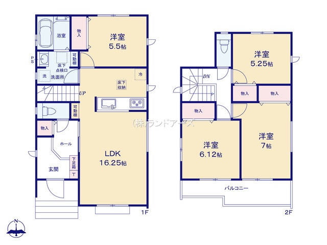 名古屋市天白区高宮町（建売・4LDK・4,890万円	）の間取り図