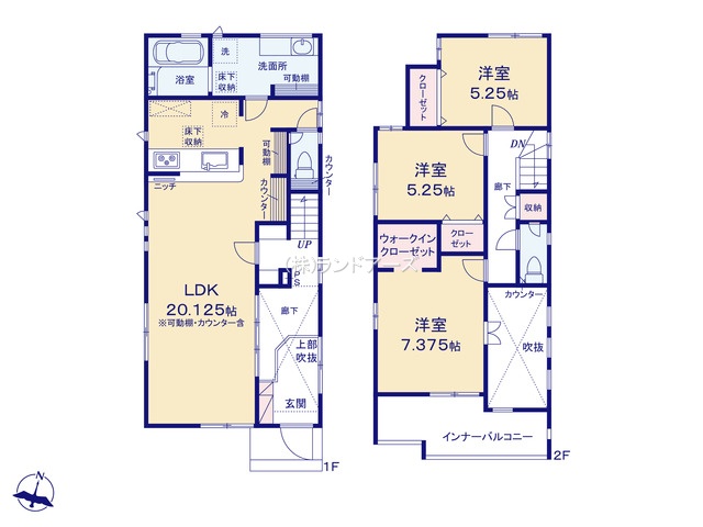 東郷町白鳥1丁目Ⅱ2（建売・3LDK・4,280万円）の間取り図