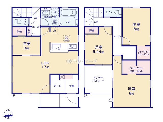 名古屋市港区甚兵衛通1丁目（建売・4LDK・2,980万円）の間取り図
