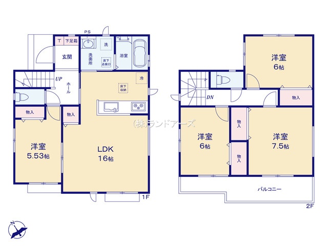 名古屋市緑区滝ノ水ⅡA（建売・4LDK・4,990万円）の間取り図