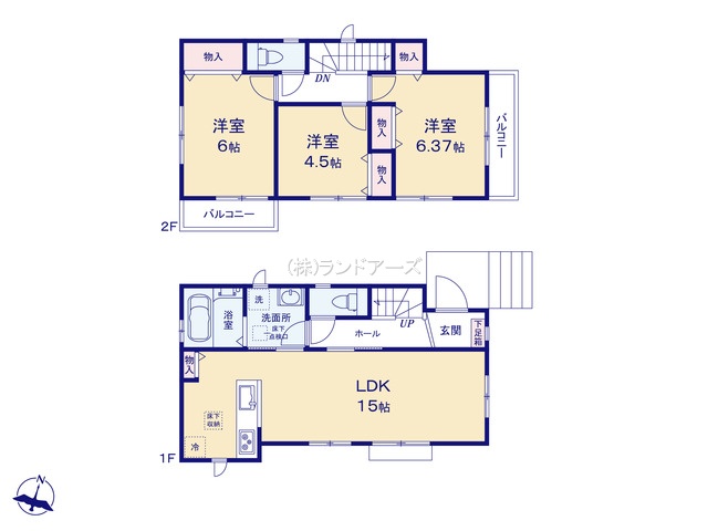 名古屋市緑区神の倉ⅦB（建売・3LDK・3,690万円）の間取り図
