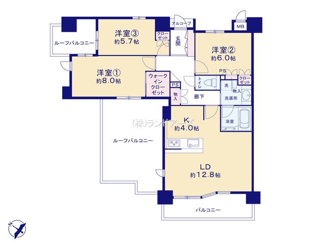 BELISTA高社（・3LDK・4,780万円）の間取り図
