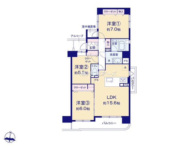 アドリーム丸の内（・ 3LDK・4,499万円）の間取り図