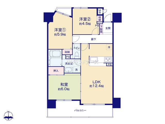 アメニティ白鳥公園（・3LDK・ 2,790万円）の間取り図