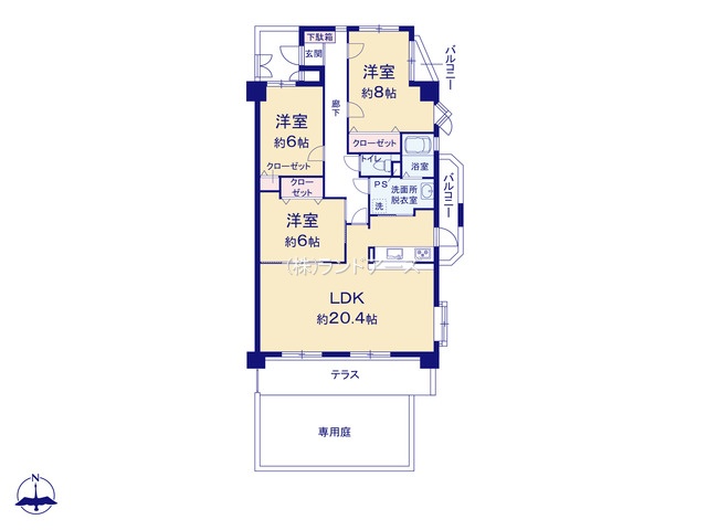 アルピナ春日井（・3LDK・1,850万円）の間取り図