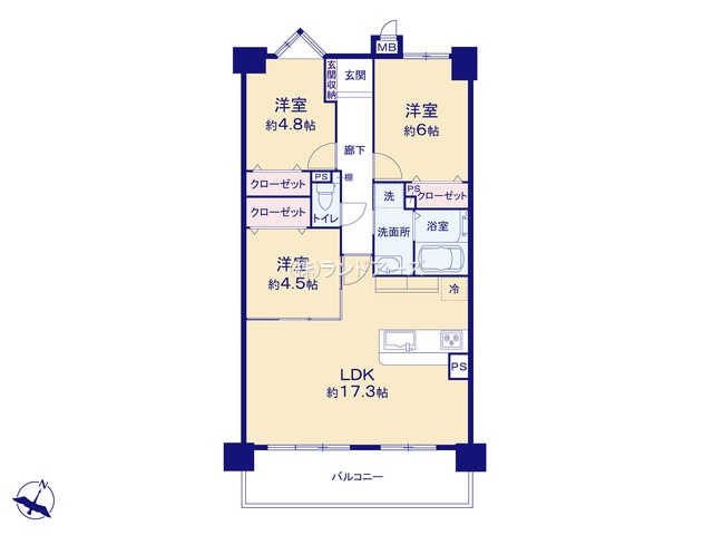 グローリアスヒルズ天白南（・3LDK・2,299万円）の間取り図
