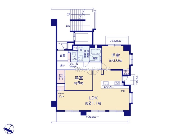 グローリアス春日井六軒屋町（・2LDK・1,799万円）の間取り図
