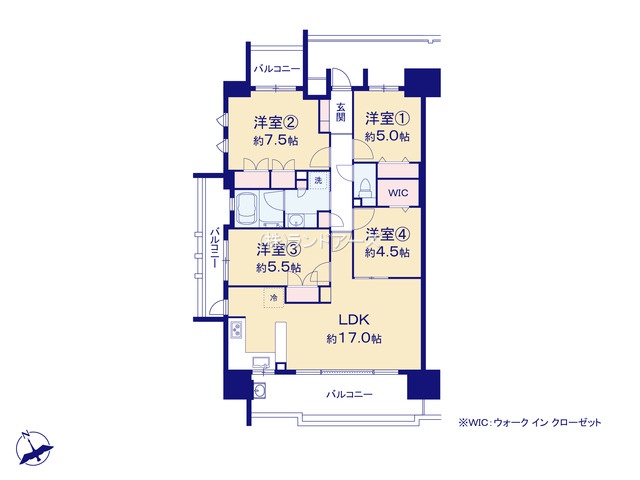サンクレーア野並イーストコート（・ 4LDK・3,680万円）の間取り図