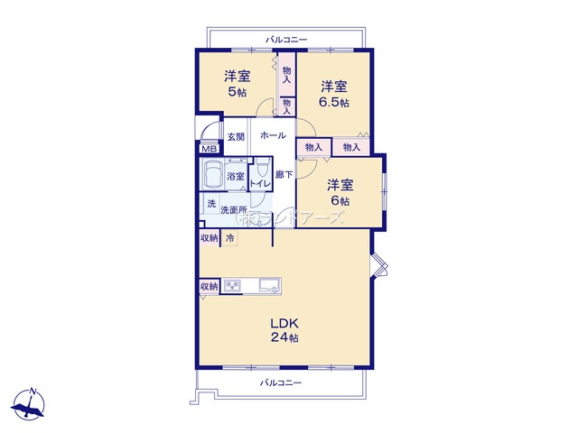 リバピア中央台7号棟（・ 3LDK・1,999万円）の間取り図