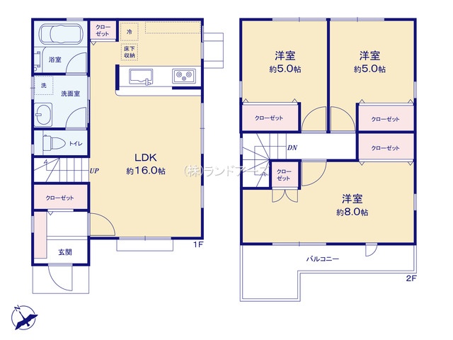 北名古屋市六ツ師中屋敷（中古戸建）（中古戸建・3LDK・2,330万円）の間取り図