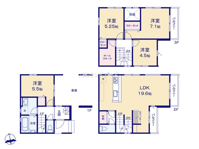 名古屋市熱田区野立町1(建売・4LDK・3,899万円)の間取り図