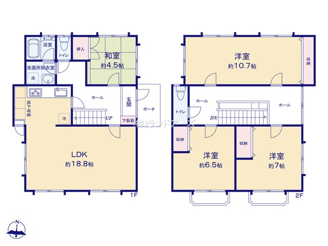 尾張旭市北山町（中古戸建）（中古戸建・ 4LDK・1,999万円）の間取り図