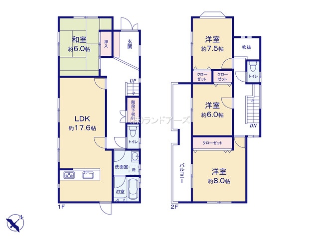 春日井市大手町（中古戸建）（中古戸建・4LDK・ 2,540万円）の間取り図