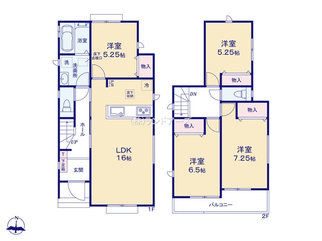 名古屋市港区名四町B(建売・4LDK・3,390万円)の間取り図