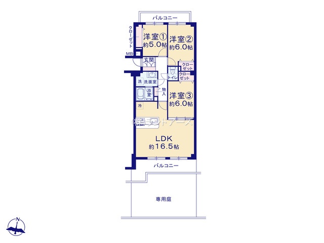真栄マンション植田（・3LDK・1,699万円）の間取り図