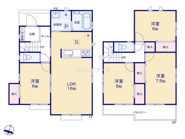 豊明市新栄町ⅦA（建売・ 4LDK・4,090万円）の間取り図