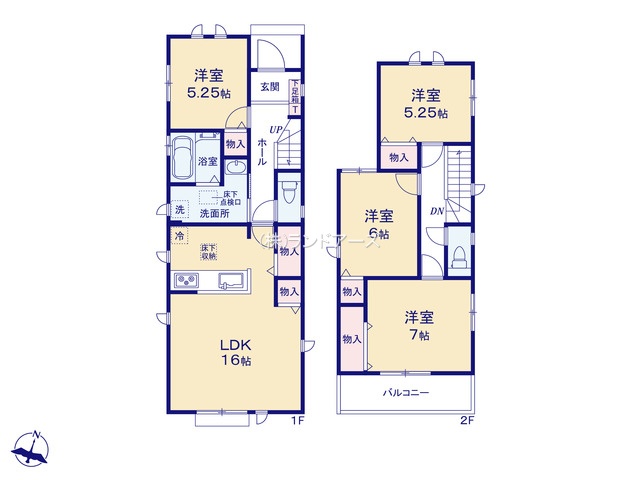 豊明市新栄町ⅦC（建売・ 4LDK・3,890万円）の間取り図