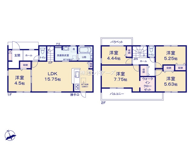 豊明市栄町大根1（建売・ 5LDK・3,880万円）の間取り図