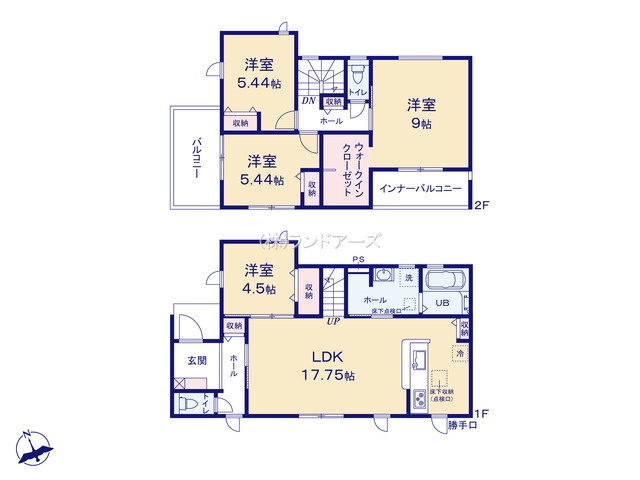 豊明市栄町大根2（建売・ 4LDK・3,780万円）の間取り図