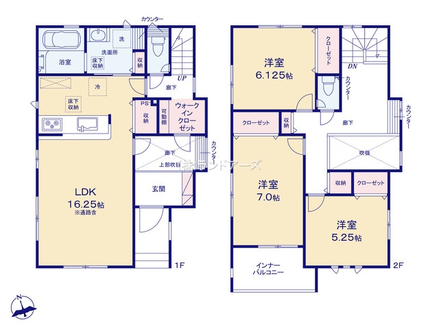 北名古屋市熊之庄城ノ屋敷（建売・3LDK・3,090万円）の間取り図