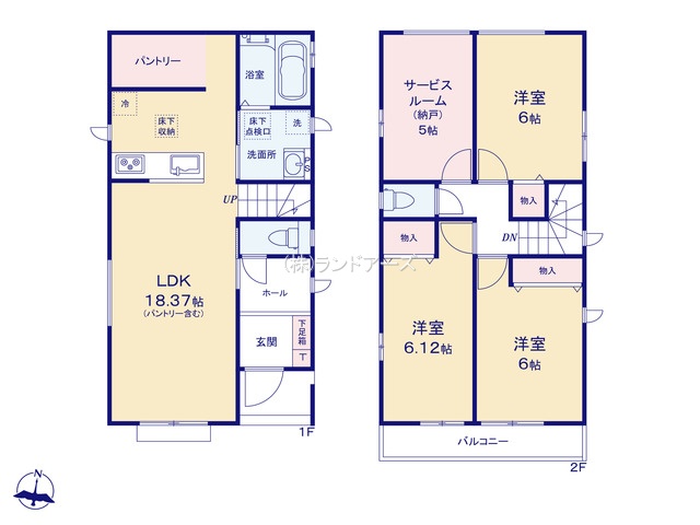大府市桃山町ⅣA（建売・ 3SLDK （S）・3,990万円）の間取り図