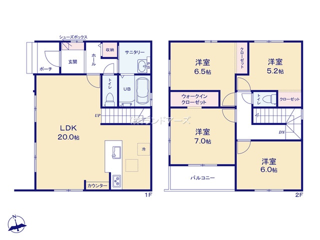 春日井市不二ガ丘Ⅲ1（建売・4LDK・3,899万円）の間取り図