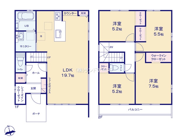 春日井市不二ガ丘Ⅲ2（建売・4LDK・3,499万円）の間取り図