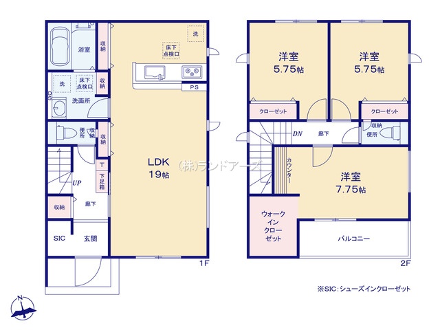 名古屋市緑区浦里Ⅲ1（建売・3LDK・3,492万円）の間取り図