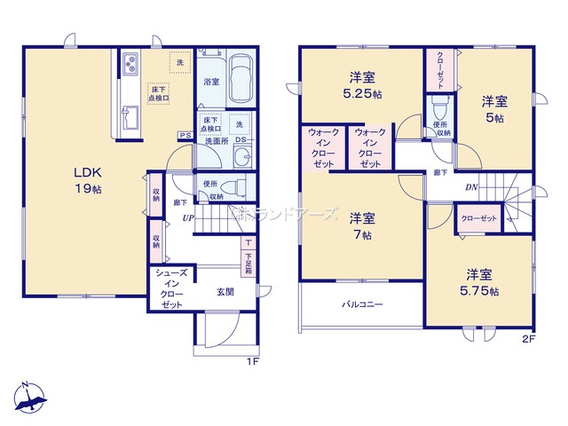 名古屋市緑区浦里Ⅲ2（建売・4LDK・3,992万円）の間取り図