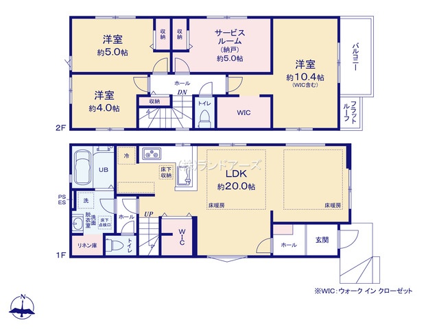 名古屋市緑区ほら貝1（建売・3SLDK （S）・5,199万円）の間取り図
