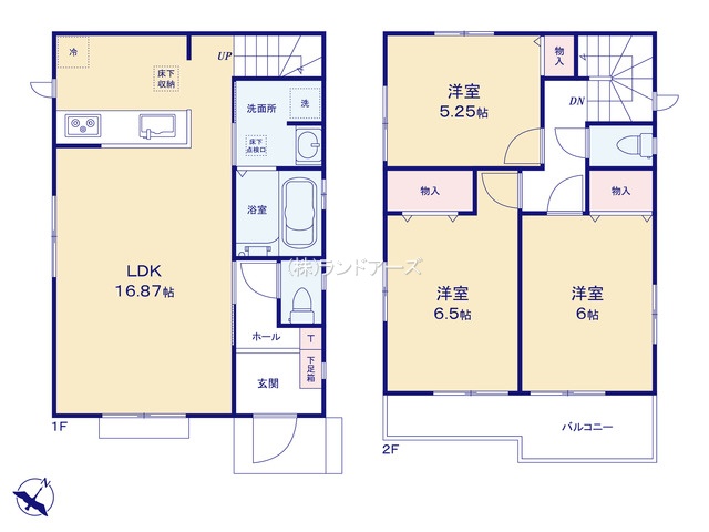 名古屋市天白区島田ⅢA（建売・ 3LDK・3,690万円）の間取り図