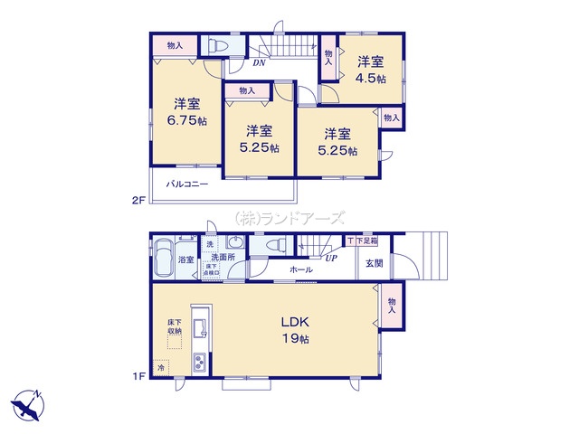 名古屋市天白区島田ⅢB（建売・4LDK・4,090万円）の間取り図