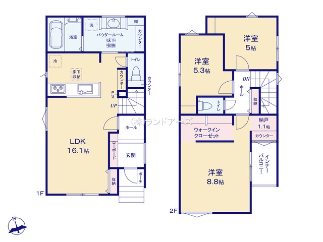 名古屋市守山区鳥羽見（建売・ 3LDK・4,180万円）の間取り図