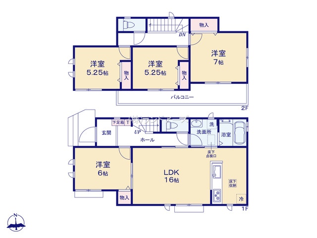 尾張旭市旭前町ⅡA（建売・4LDK・4,290万円）の間取り図