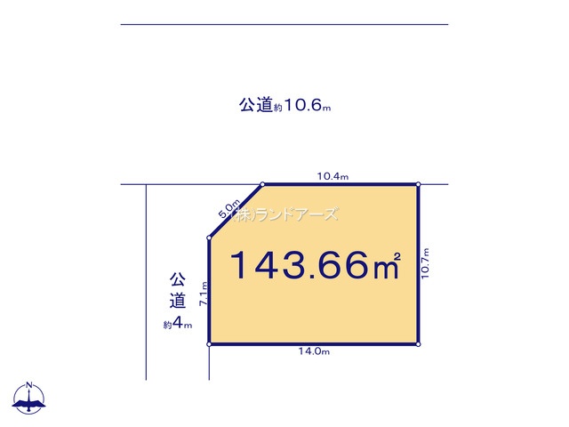 一宮市起字東茜屋（土地）01（・・950万円）の間取り図