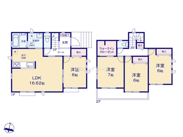 海部郡蟹江町源氏3丁目(戸建)B(建売・4LDK・3,390万円)の間取り図