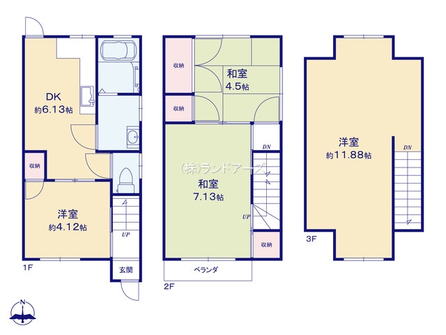 海部郡蟹江町大字西之森字硴場(中古戸建・4DK・1,900万円)の間取り図