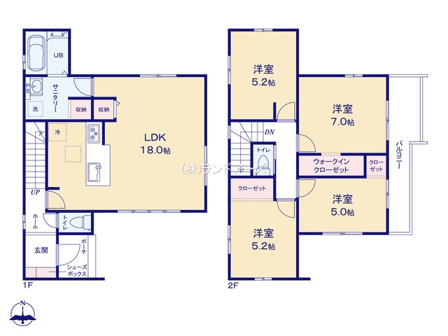 海部郡蟹江町学戸6丁目(戸建)01(建売・4LDK・2,849万円)の間取り図
