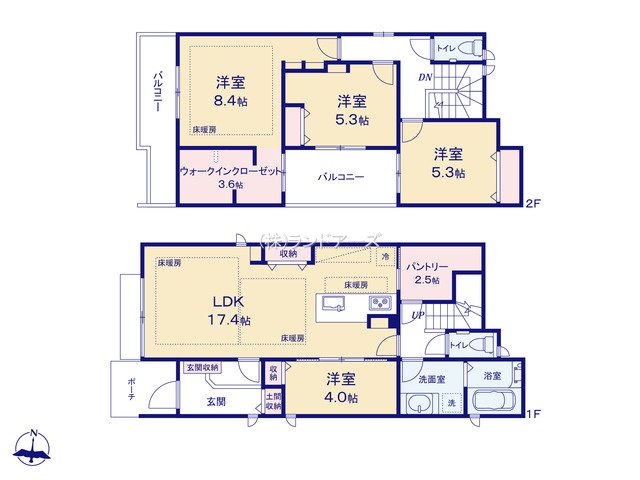 名古屋市守山区下志段味5丁目(戸建)03(建売・4LDK・3,998万円)の間取り図