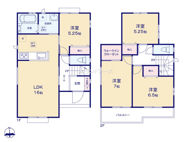 一宮市萩原町林野字大門先（戸建）A（建売・4LDK・2,890万円）の間取り図