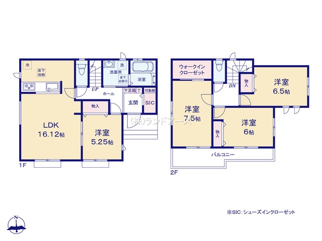 一宮市萩原町林野字大門先（戸建）C（建売・4LDK・3,190万円）の間取り図