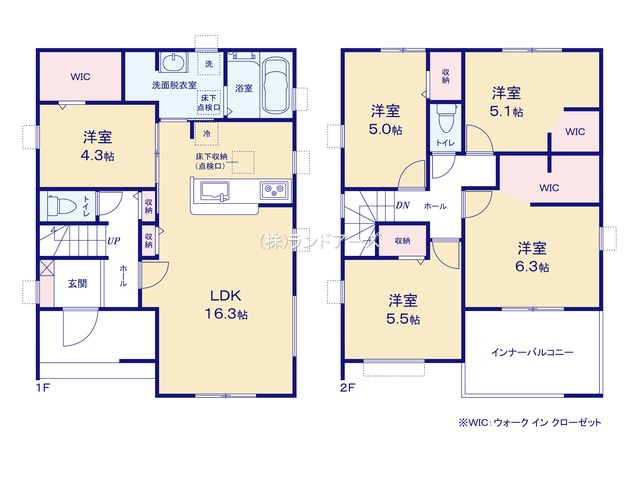 一宮市浅井町河田字待（戸建）01（建売・5LDK・2,290万円）の間取り図