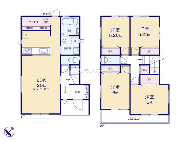 大府市米田町4丁目(戸建)D(建売・4LDK・3,390万円)の間取り図