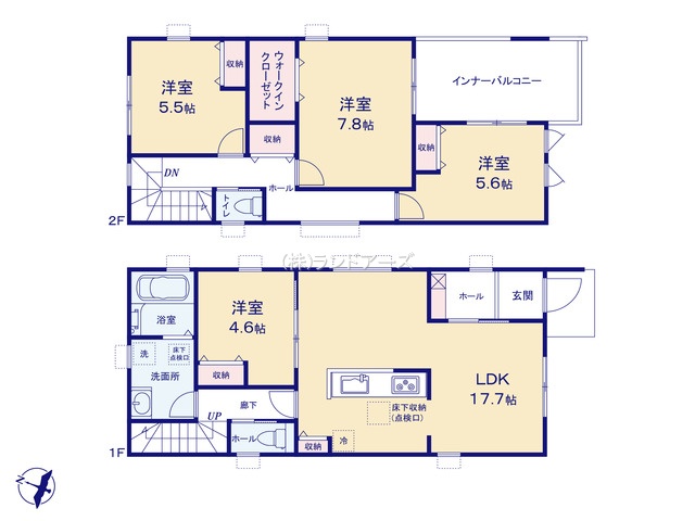 春日井市柏井町7丁目(戸建)03(建売・4LDK・3,980万円)の間取り図